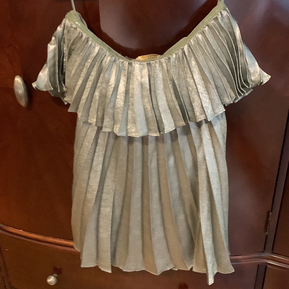 Ramy Brook Ryleigh Pleated Gunmetal Metallic Strapless Minidress, Size 4, NWT - Picture 8 of 8